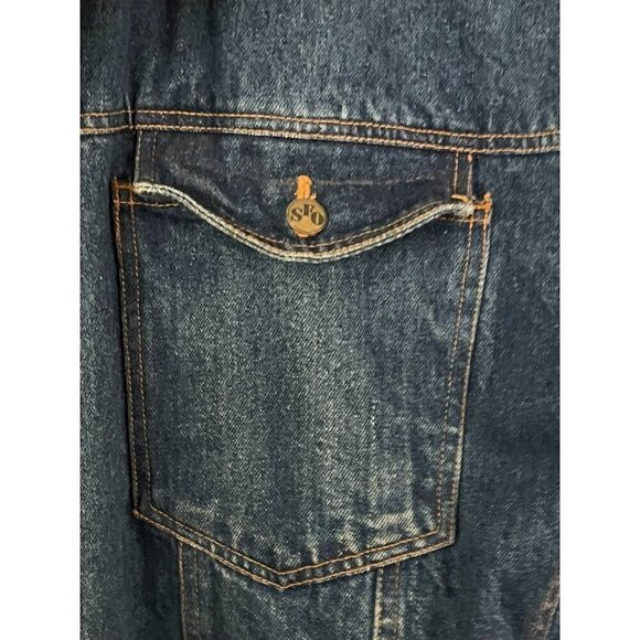 Santa Fe Outback Denim Jacket Men XL Barn Coat Western Fleece Chores Southwest - Picture 5 of 14